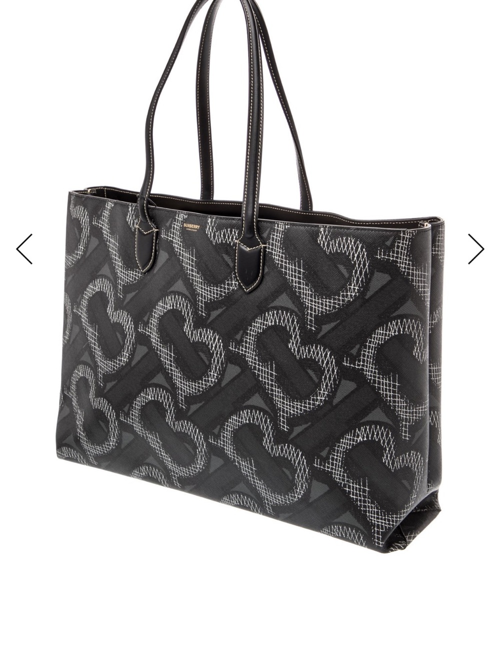 Burberry Black & Gray Monogram Tote